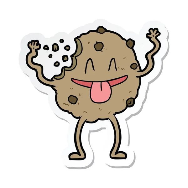Sticker Cartoon Cookie — Stock Vector