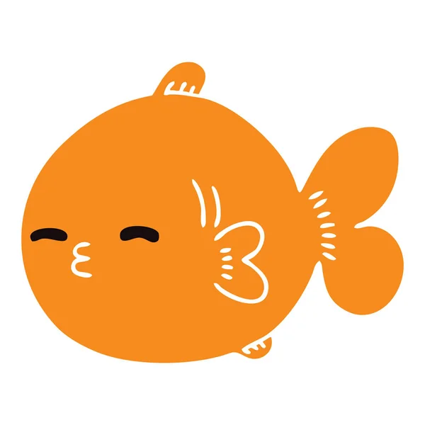Quirky hand drawn cartoon fish — Stock Vector