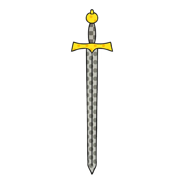 Bande Dessinée Style Bizarre Épée Dessin Animé — Image vectorielle