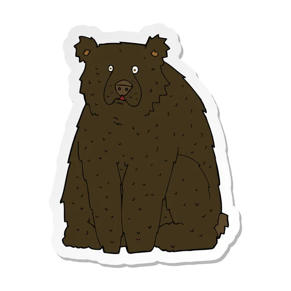 Sticker Cartoon Funny Black Bear — Stock Vector