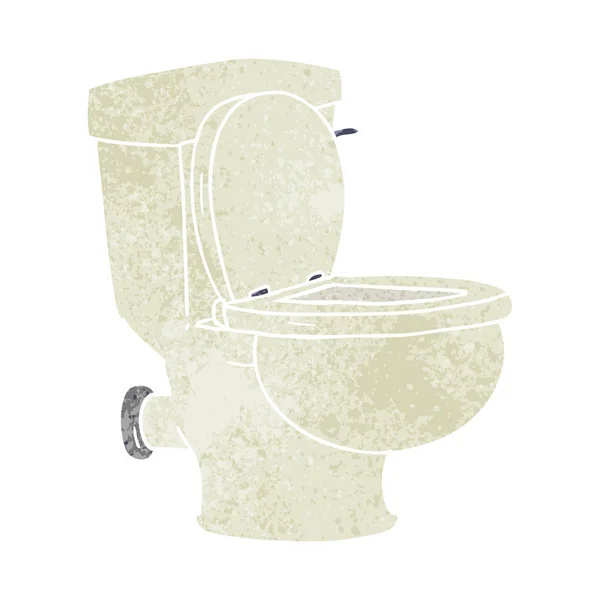Hand Dras Retro Tecknade Doodle Badrum Toalett — Stock vektor