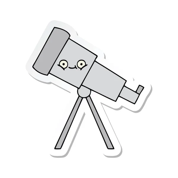 Nálepkou roztomilý kreslený dalekohledu — Stockový vektor