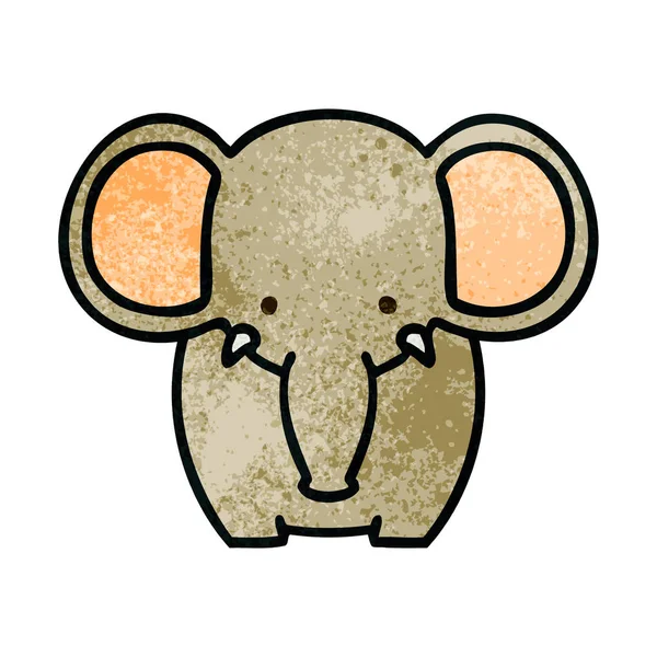 古怪的手绘卡通大象 — 图库矢量图片