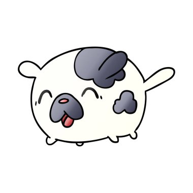 Degrade karikatür kawaii şirin yama köpek