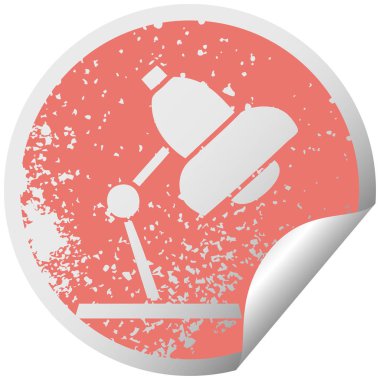 sıkıntılı dairesel peeling etiket simgesi masa lambası