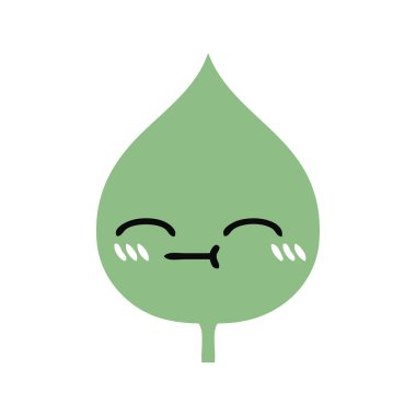 düz renk retro çizgi film ekspresiyon yaprak