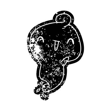 Grunge simgesi kawaii şirin ölü hayalet sıkıntılı