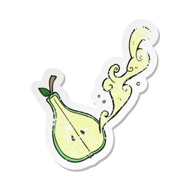 bir çizgi film yarım armut Retro sıkıntılı etiket