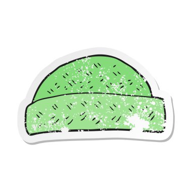 bir çizgi film şapka Retro sıkıntılı etiket