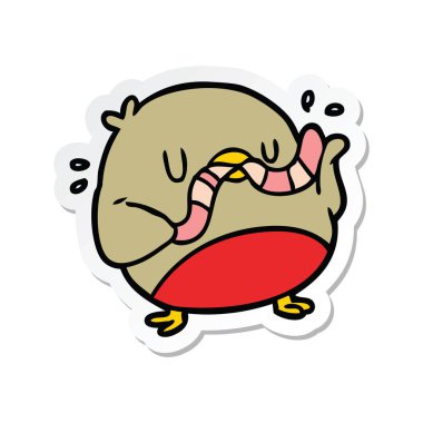 solucan bir karikatür Robin'le etiket