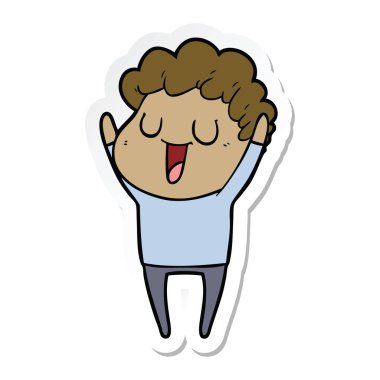 gülünecek bir çizgi film adamın etiket