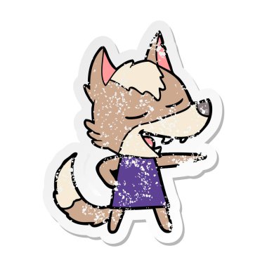 gülüyor karikatür kurt sıkıntılı etiket