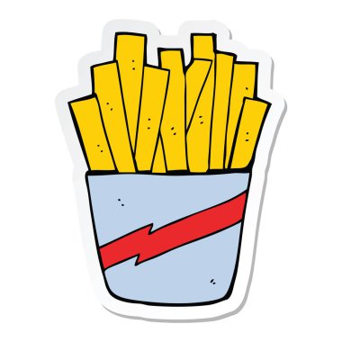 patates kızartması bir çizgi film kutusunun etiketi