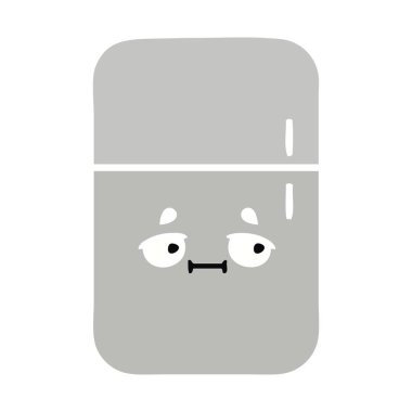 bir buzdolabı dondurucu düz renk retro karikatür