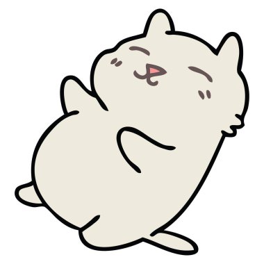 el çekilmiş ilginç karikatür kedi