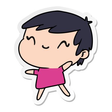 etiket karikatür bir şirin kawaii kız