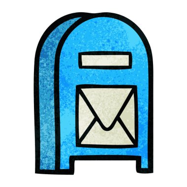 Retro grunge doku karikatür bir posta kutusunun