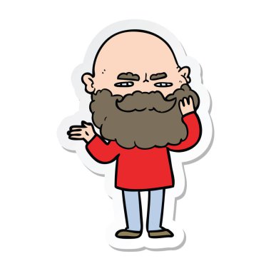 etiket sakal çatık ile bir çizgi film adamın