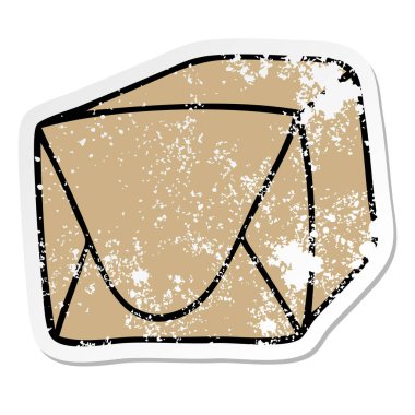 ilginç bir el sıkıntılı etiket karikatür kahverengi parsel çizilmiş