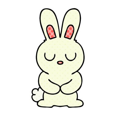 çizgi roman tarzı ilginç karikatür tavşan