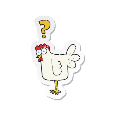 bir karikatür karışık tavuk Retro sıkıntılı Sticker