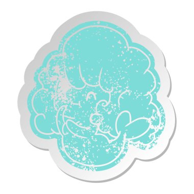 sıkıntılı eski çizgi film etiketi kawaii sevimli hayalet denizkızı