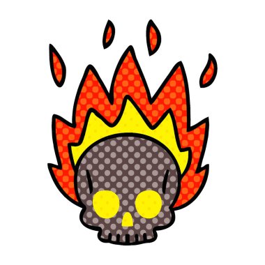 çizgi roman tarzı ilginç karikatür kafatası