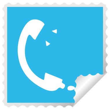 bir telefon ahizesi etiket karikatür peeling Meydanı