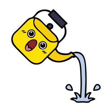 sevimli çizgi dökülen bir Kettle