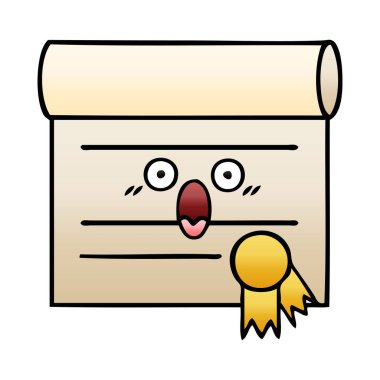 Degrade gölgeli karikatür sertifika