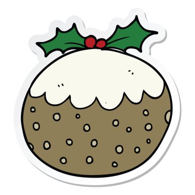 bir karikatür Noel pudingi etiket