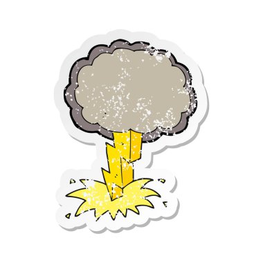 çizgi film şimşek Retro sıkıntılı etiket