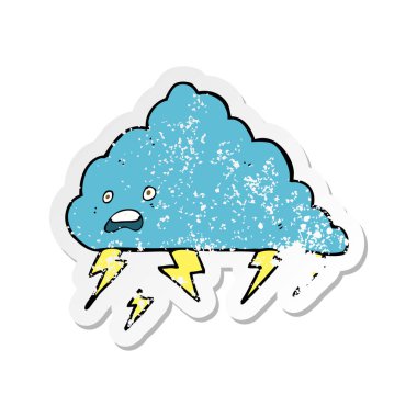 bir çizgi film görebilsin Retro sıkıntılı etiket