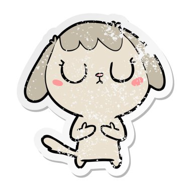 sevimli çizgi köpeklerin sıkıntılı etiket