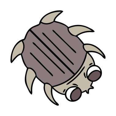 ilginç karikatür böceği el çekilmiş