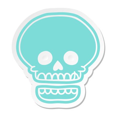 çizgi film etiketi bir kafatası kafa