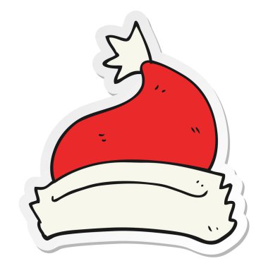 etiket bir karikatür Noel şapka