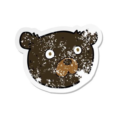 çizgi film siyah ayı Retro sıkıntılı etiket