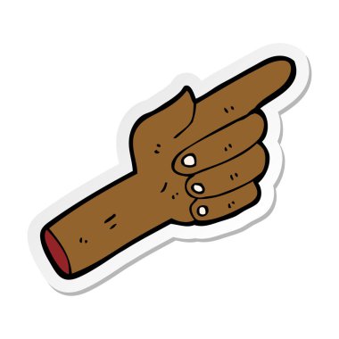 etiket el işaret eden bir karikatür