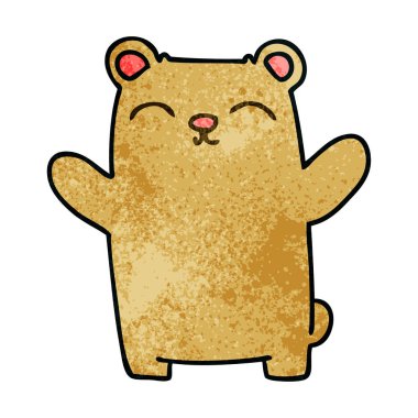 elle çizilmiş ilginç karikatür ayı