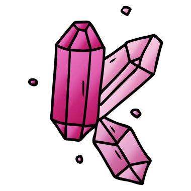 elle çizilmiş degrade çizgi film doodle kristal taşlar