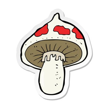 bir çizgi film mantarı etiket