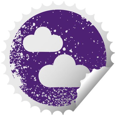 sıkıntılı dairesel peeling etiket sembolü bir kar bulut