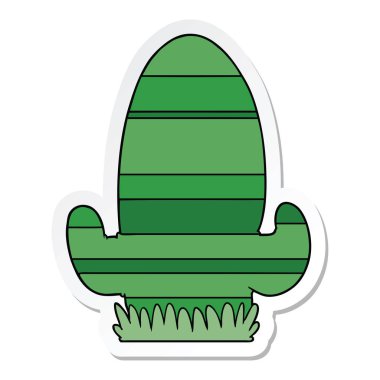 etiket bir karikatür kaktüs