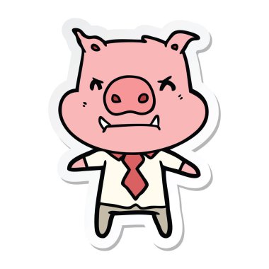 kızgın çizgi film domuz patronu'nun etiket