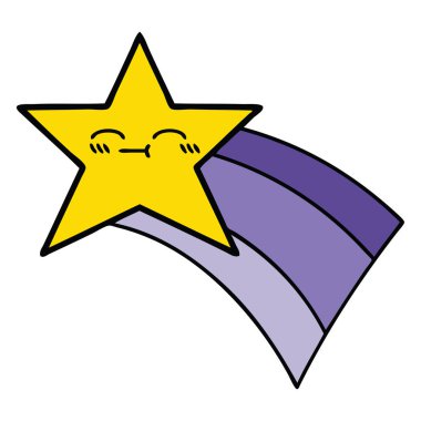 sevimli çizgi bir çekim rainbow yıldız