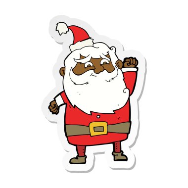 etiket bir karikatür Noel Baba