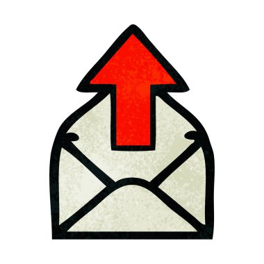 Retro grunge doku çizgi film e-posta işareti