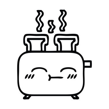 Çizim karikatür bir ekmek kızartma makinesi