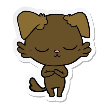 sevimli çizgi köpek etiket